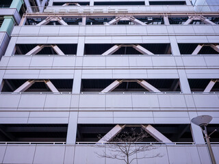 exterior of the multi floors concrete parking lot in tokyo