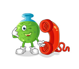 chemical tube call mascot. cartoon vector