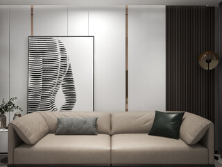 73㎡ modern decoration design sofa background
