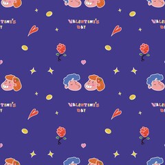 
Valentine's Day Romantic patterns. Background for Valentines day. llustration for babies, kids. pattern with hearts