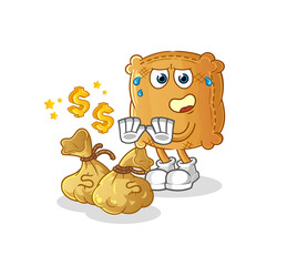 burlap sack refuse money illustration. character vector