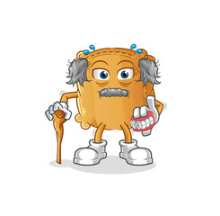 burlap sack white haired old man. character vector