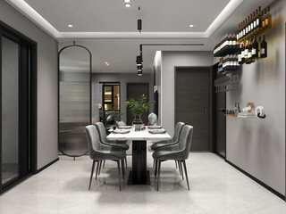 73㎡ modern decorated dining table 3