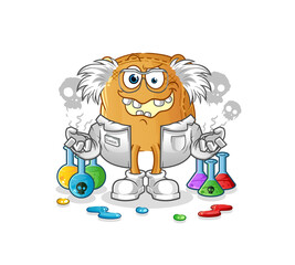 burlap sack mad scientist illustration. character vector