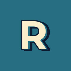 Vintage Retro Style Alphabet Letter R Logo Vector with Uppercase Font Template Element