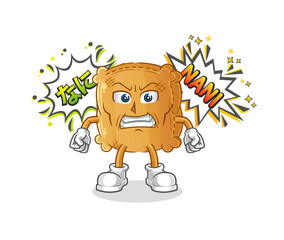 burlap sack anime angry vector. cartoon character