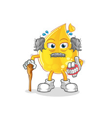 oil white haired old man. character vector