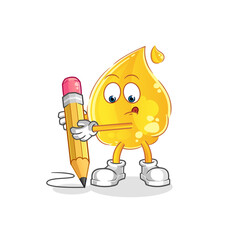 oil write with pencil. cartoon mascot vector