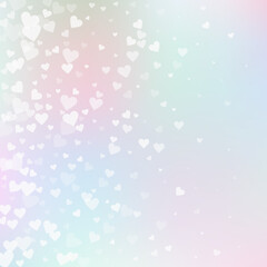 Obraz na płótnie Canvas White heart love confettis. Valentine's day gradie