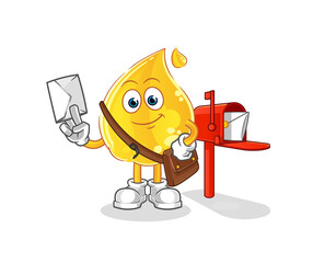 oil postman vector. cartoon character