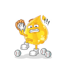 oil baseball pitcher cartoon. cartoon mascot vector