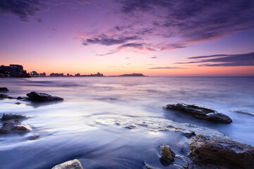 Fototapeta na wymiar Salinas beach Ecuador sunset travel