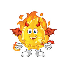 oil demon with wings character. cartoon mascot vector
