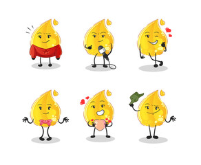 oil korean culture group character. mascot vector