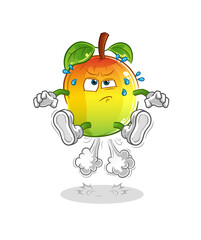 mango fart jumping illustration. character vector