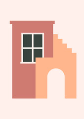 Modern minimalist abstract aesthetic boho poster illustrations. Bohemian style wall decor. Contemporary artistic posters. Trendy mid century art, boho home decor, wall art.