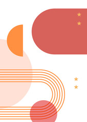 Modern minimalist abstract aesthetic boho poster illustrations. Bohemian style wall decor. Contemporary artistic posters. Trendy mid century art, boho home decor, wall art.