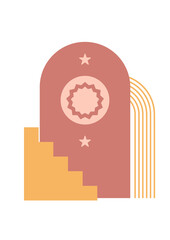 Modern minimalist abstract aesthetic boho poster illustrations. Bohemian style wall decor. Contemporary artistic posters. Trendy mid century art, boho home decor, wall art.