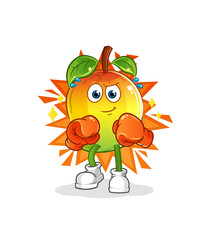mango boxer character. cartoon mascot vector