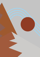 Modern minimalist abstract aesthetic illustrations. Bohemian style wall decor. Contemporary artistic posters.