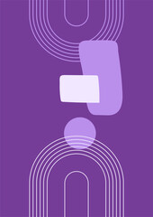 Unique shape purple colorful Flat Boho Geometric Neutral Color design Poster