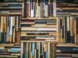 Fototapeta premium Timber wall texture with mix color for the decorative background.