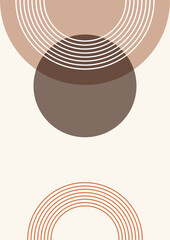Circle abstract Flat Boho Geometric Neutral Color design Poster