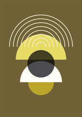 Shape abstract Flat Boho Geometric Neutral Color design Poster