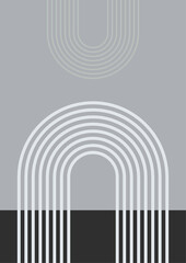 Simple line Flat Boho Geometric Neutral Color design Poster