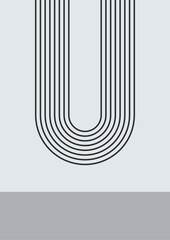 Simple line Flat Boho Geometric Neutral Color design Poster
