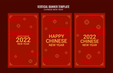 Vertical chinese new year 2022 web banner template