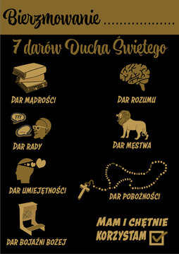 Duch Święty, siedem dar&oacute;w Ducha Świętego, bierzmowanie, sakrament