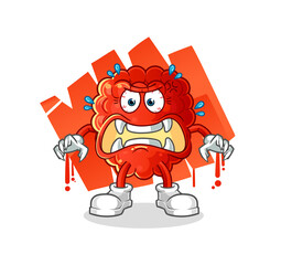raspberry monster vector. cartoon character