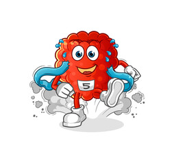 raspberry runner character. cartoon mascot vector