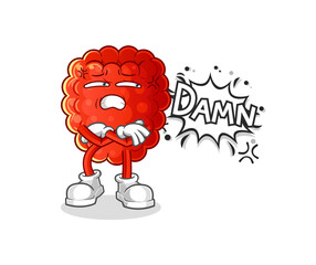 raspberry very pissed off illustration. character vector