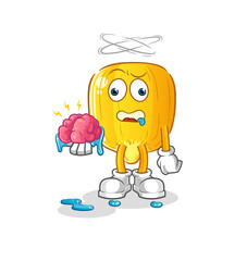 corn kernel no brain vector. cartoon character
