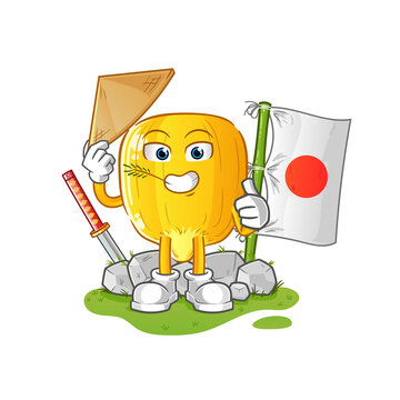 Corn Kernel Japanese Vector. Cartoon Character