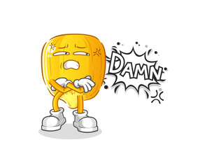 corn kernel very pissed off illustration. character vector