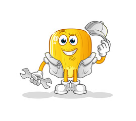 corn kernel mechanic cartoon. cartoon mascot vector