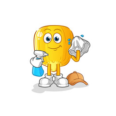 corn kernel cleaner vector. cartoon character