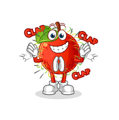 rambutan applause illustration. character vector