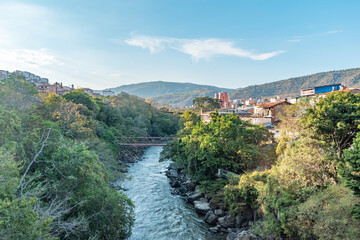 Fototapeta na wymiar LANDSCAPE OF THE CITY OF SAN GIL IN COLOMBIA WITH THE FONCE RIVER