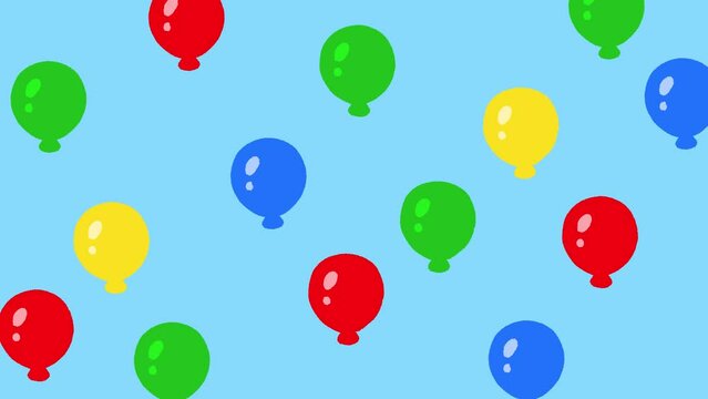 昇っていくビビットカラーの風船