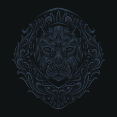 artwork illustration and t shirt design bulldog engraving ornament