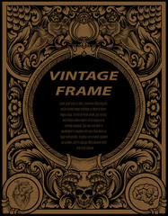 Vintage frames in baroque antique style. engraving retro frames ornament.