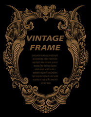 Vintage frames in baroque antique style. engraving retro frames ornament.