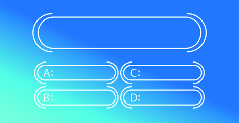 Question and answers modern style vector template for quiz game, exam, tv show, school, examination test