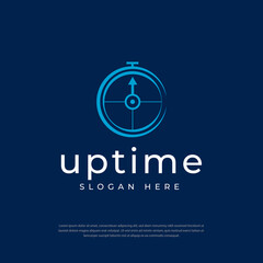 Time up logo template. Clock logo design. Time and watch vector icon. Timer symbol.