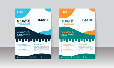 New Corporate Business Flyer Design, Travel Brochure Design, Real State A4 Template, Vector Illustration with Images