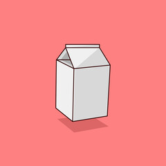 Milk packaging cartoon style icon illustration